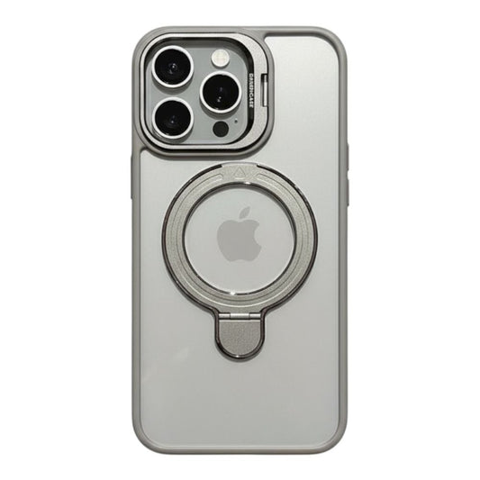 Estuche - Magnético con Aro Metálico Gris para iPhone 16 Pro Max