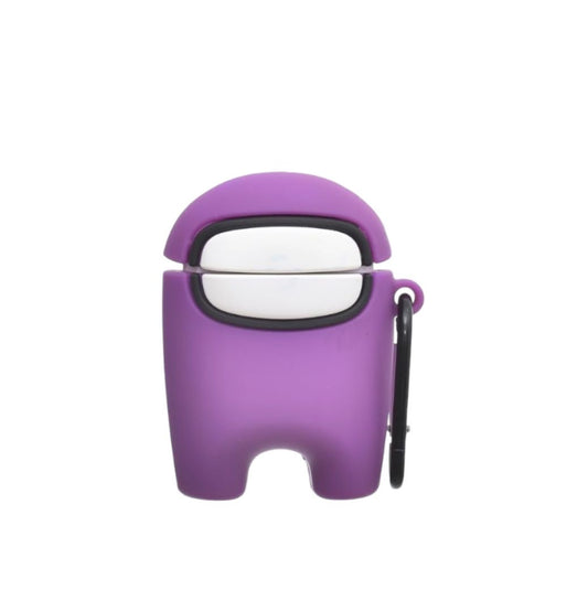 Estuche - Among Us Morado para AirPods 1 y 2 (Con Clip Metálico)